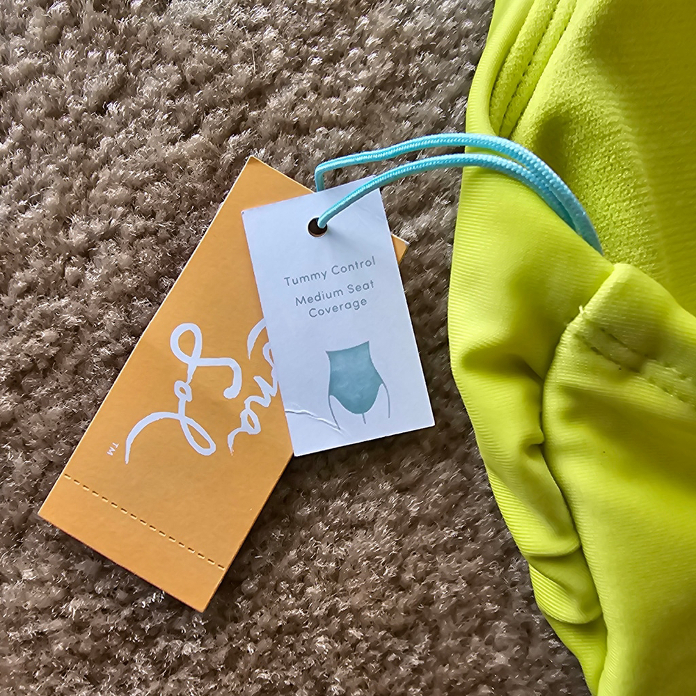 Kona Sol Small Lime Green One Piece Swimsuit - Picture 4 of 4